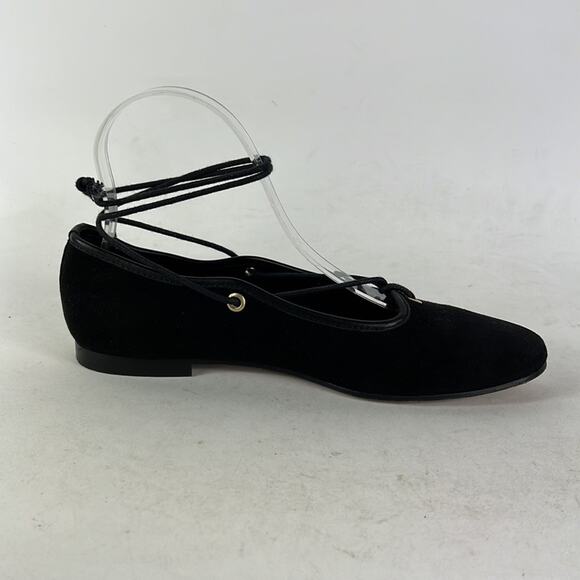 M. Gemi The Odina flat women’s 6 black suede ankle strap round toe ballet - Picture 3 of 9